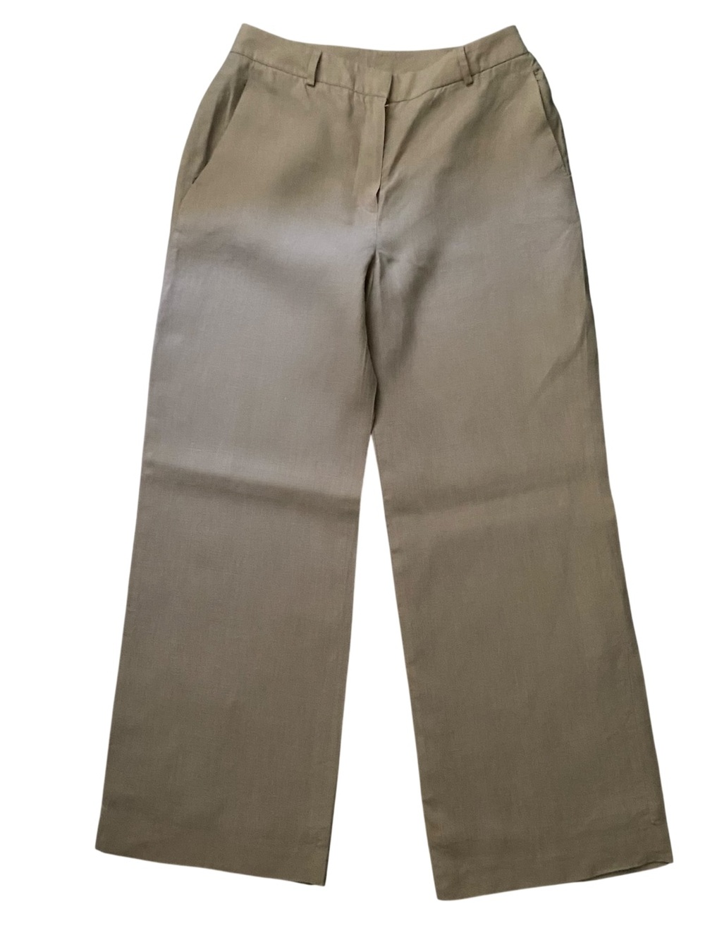 Linen Pants Lined, Pockets, Button Zipper Size 8 Sand Beige”Brooks Brothers 346”